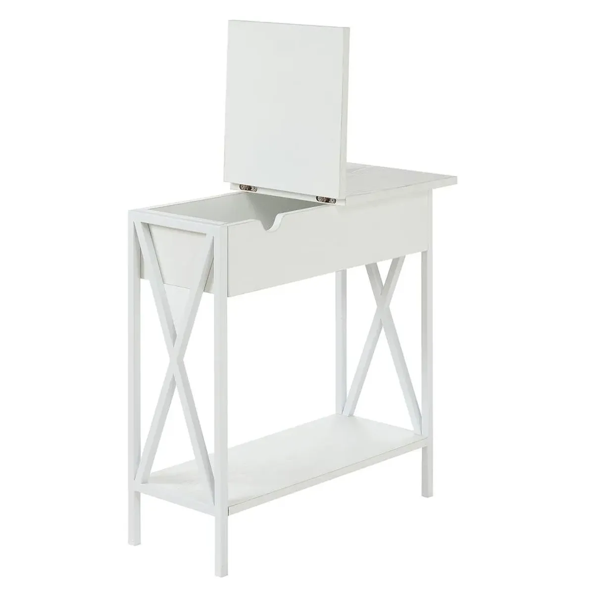 Convience Concept, Inc. Tucson Flip Top End Table with Charging Station and Shelf