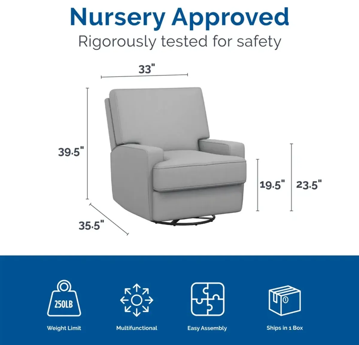 Baby Relax Rufus Swivel Glider Recliner Chair