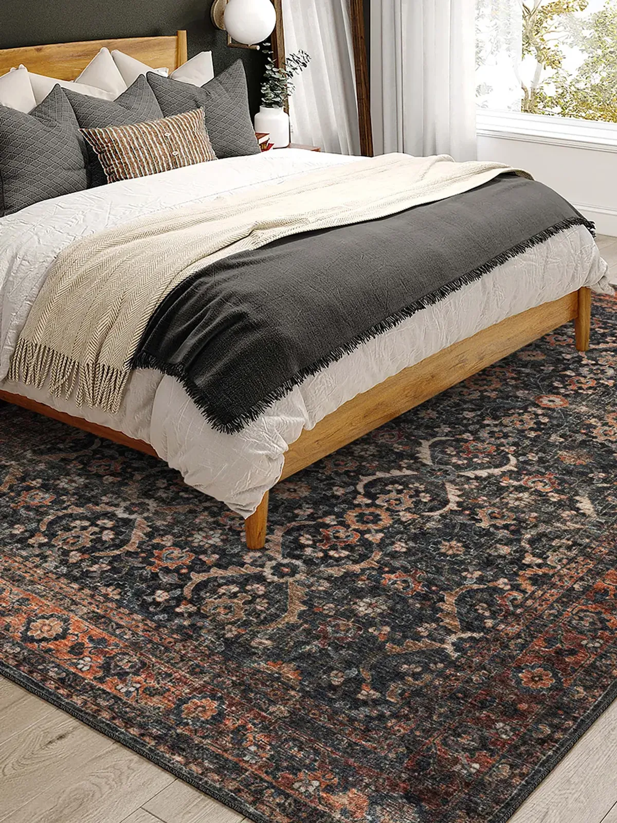 Jericho JC1 Charcoal 3' x 5' Rug