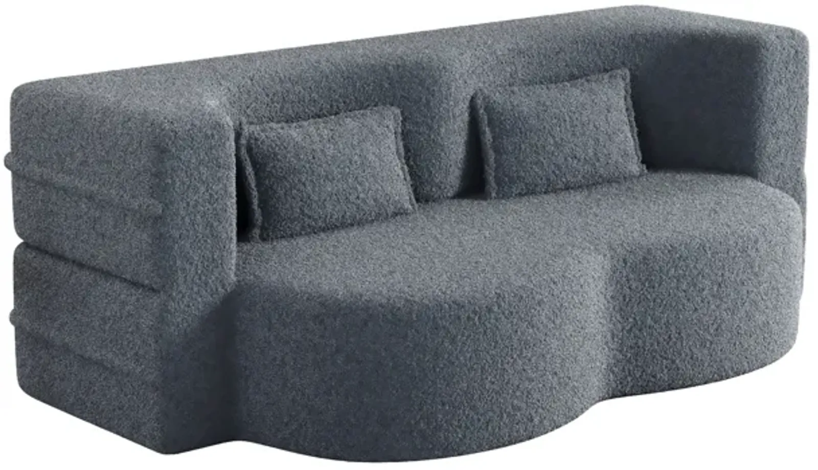 Merax Modern Floor Sofa Sleeper with 2 Pillows