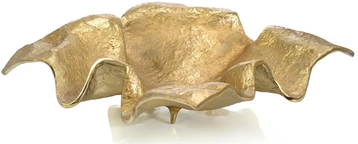 Draped Fabric Brass Square Bowl