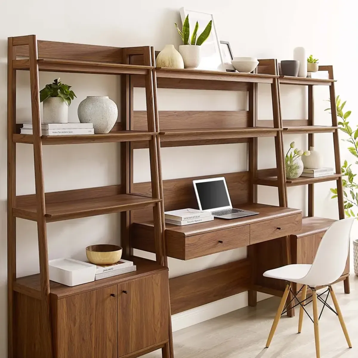 Bixby 3-Piece Wood Office Desk and Bookshelf