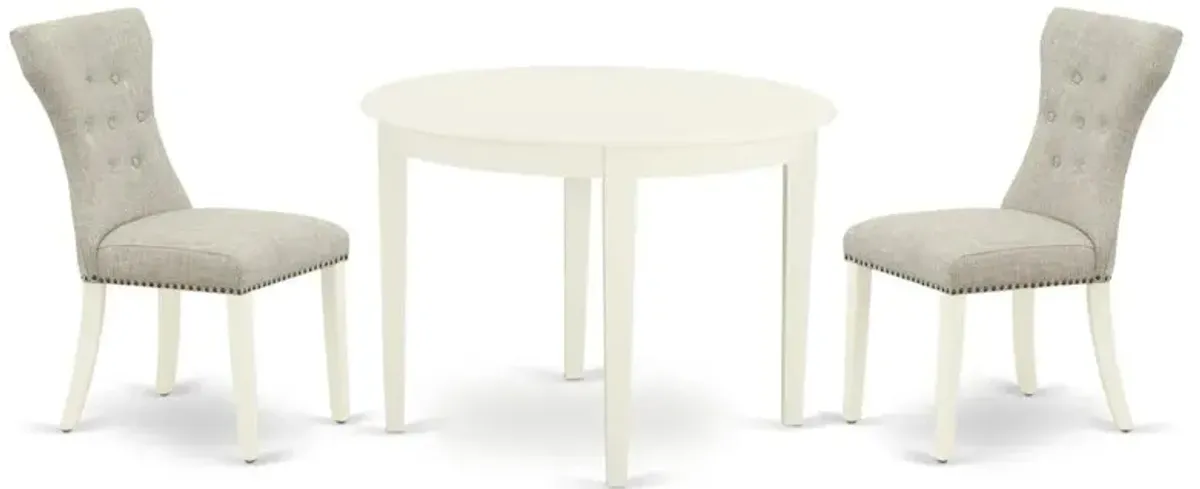 Dining Room Set Linen White, BOGA3-WHI-35