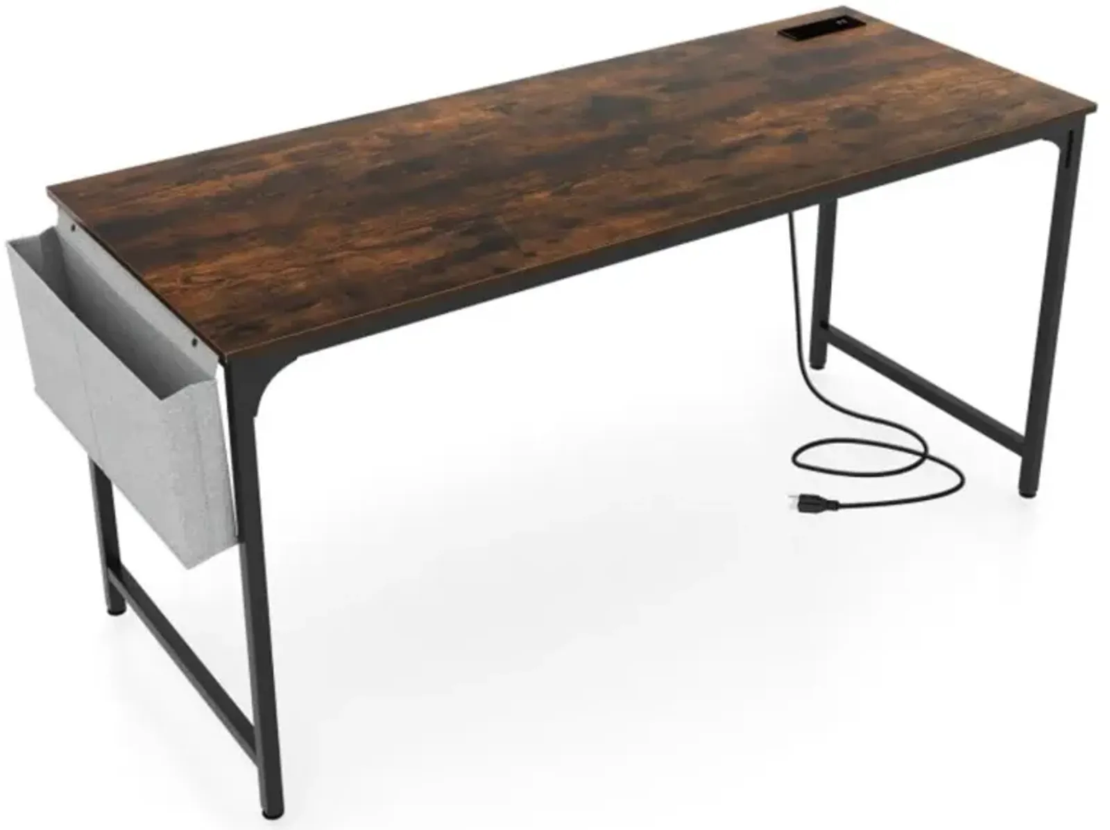 Hivvago 60 Inch Computer Desk with Charging Station Storage Bag