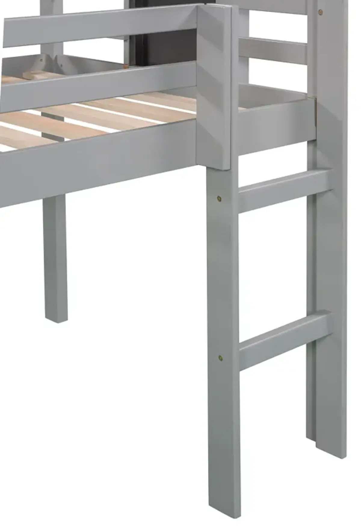 Merax Loft Bed Wood Bed with Slide