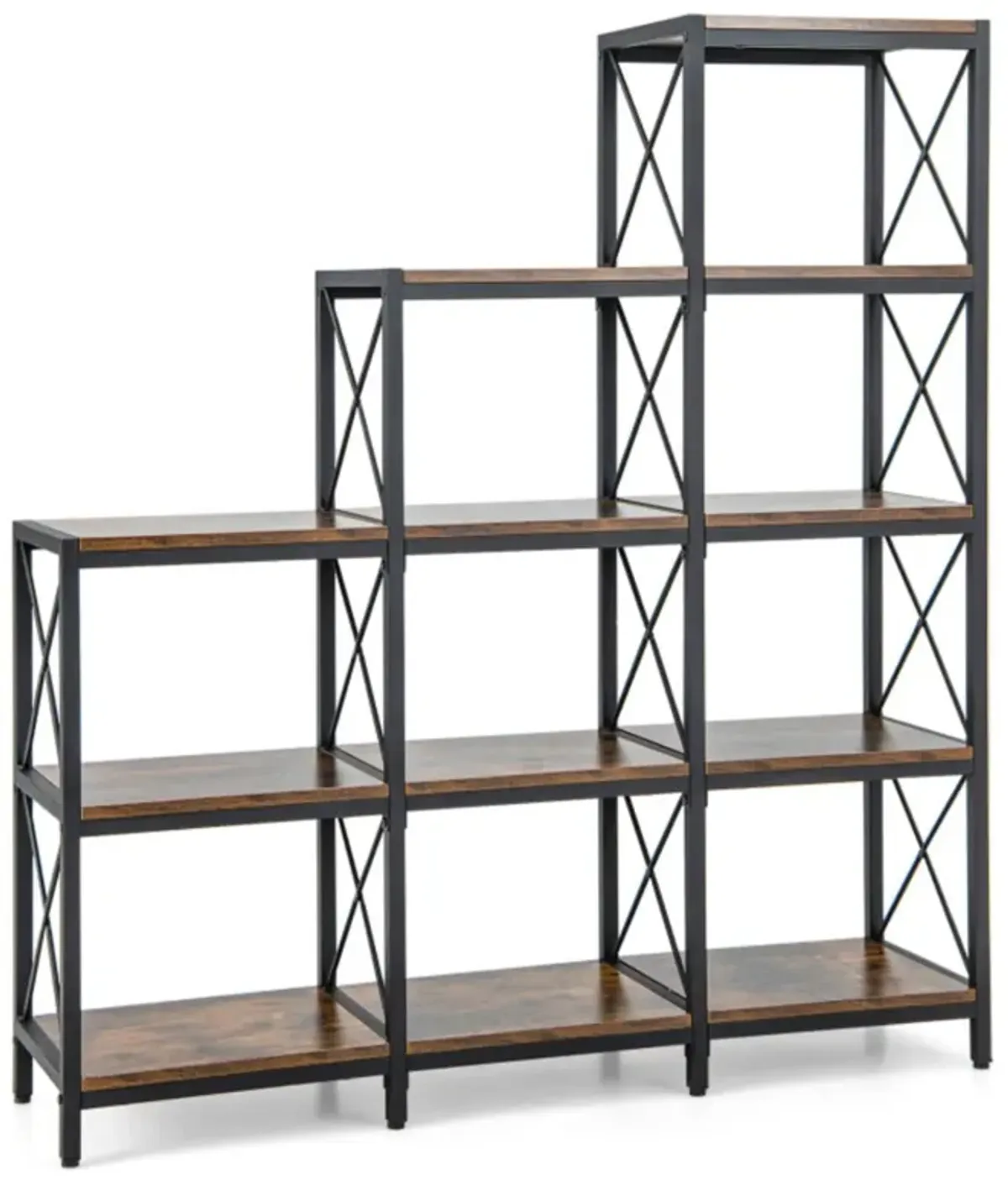 Hivvago 9 Cubes Bookcase with Carbon Steel Frame for Home Office