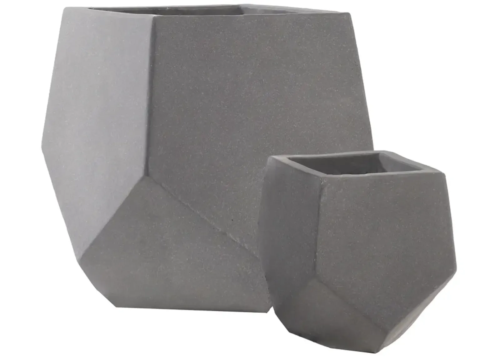 Sunnydaze 2-Piece Square-Top Cement Planters - Moondust