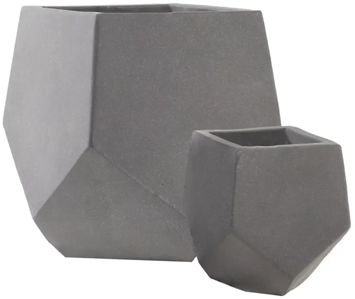 Sunnydaze 2-Piece Square-Top Cement Planters - Moondust