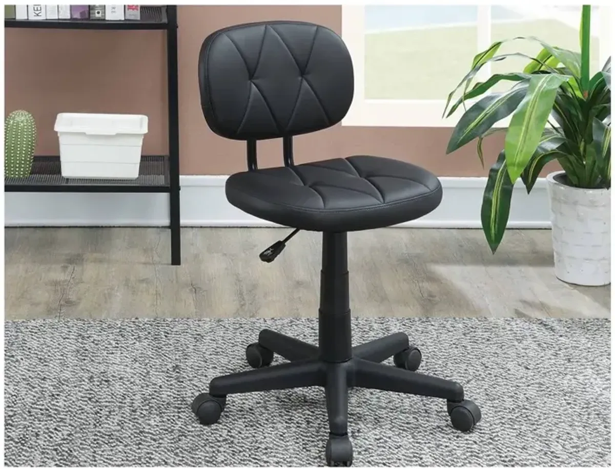 Modern 1 Piece Office Chair Black Tufted Design Upholstered Chairs With Wheels