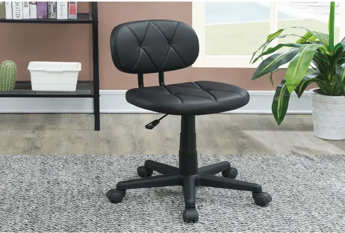 Modern 1 Piece Office Chair Black Tufted Design Upholstered Chairs With Wheels