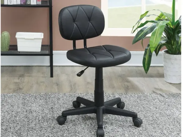 Streamdale Modern Black Tufted Office Chair with Wheels