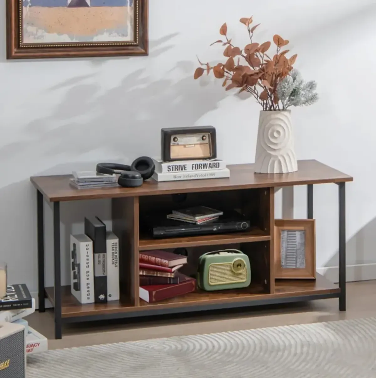 Hivvago Mid-Century TV stand Media Console Table with Adjustable Shelf