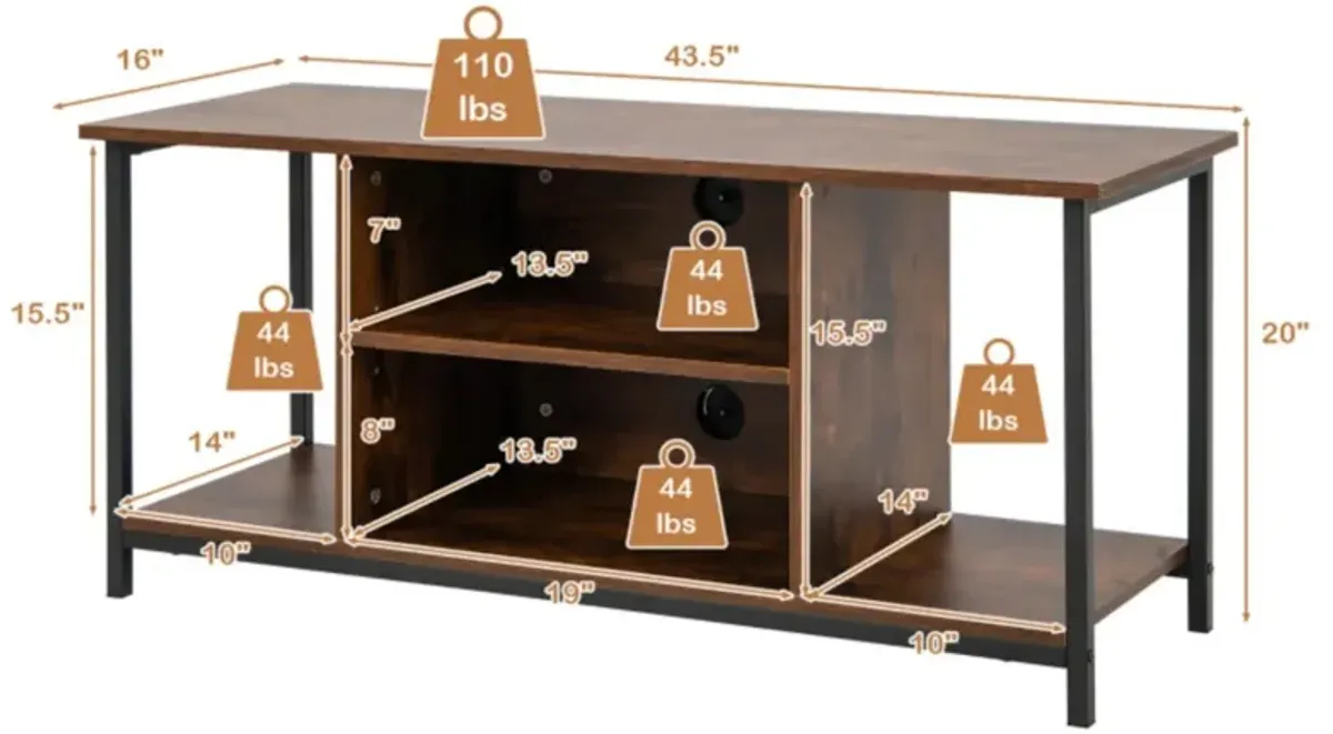 Hivvago Mid-Century TV stand Media Console Table with Adjustable Shelf