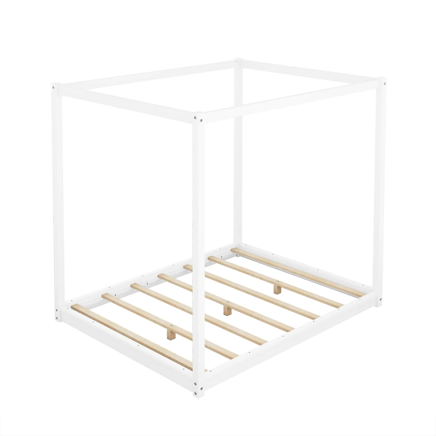 Queen Size Canopy Platform Bed with Support Legs