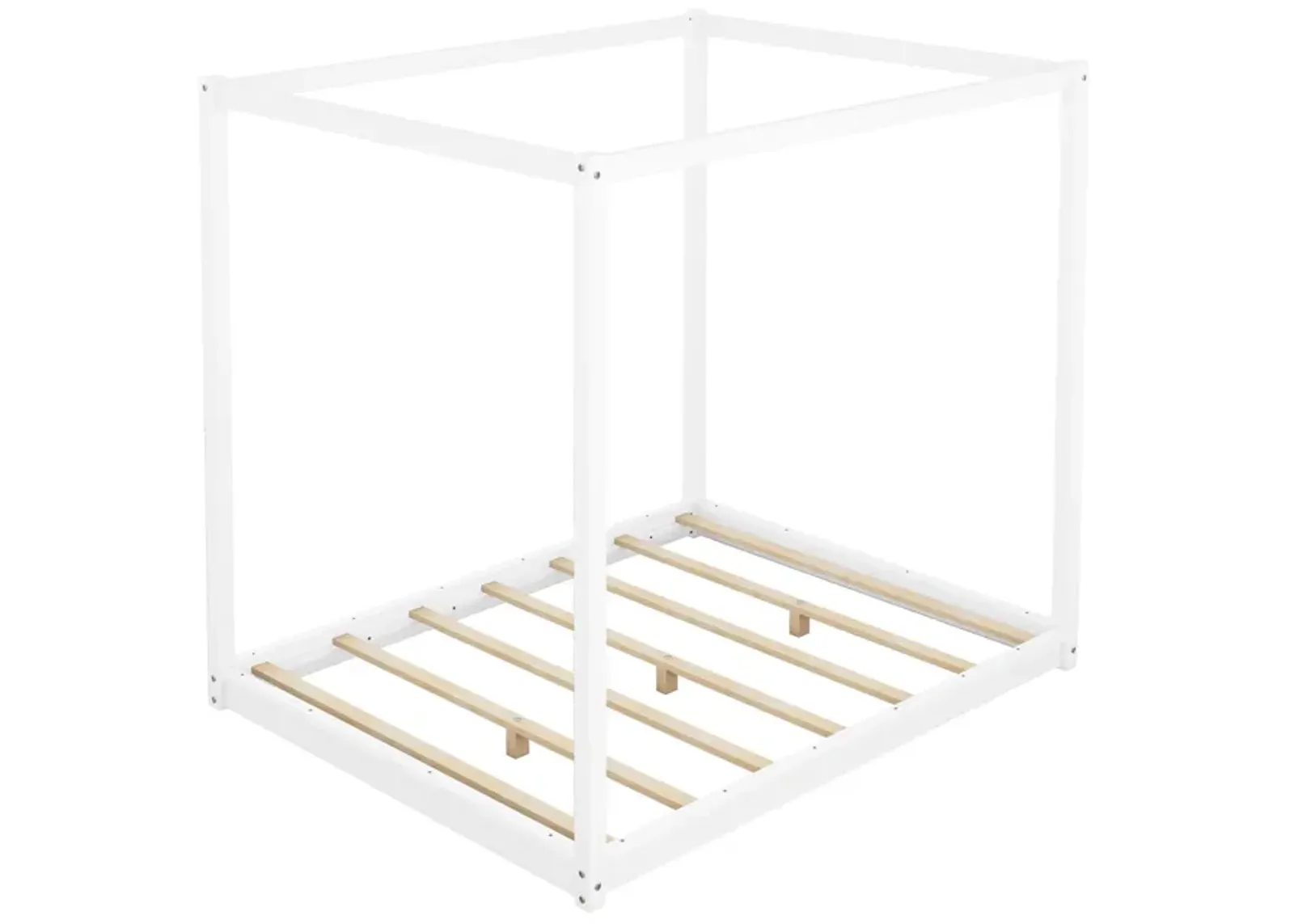 Queen Size Canopy Platform Bed with Support Legs