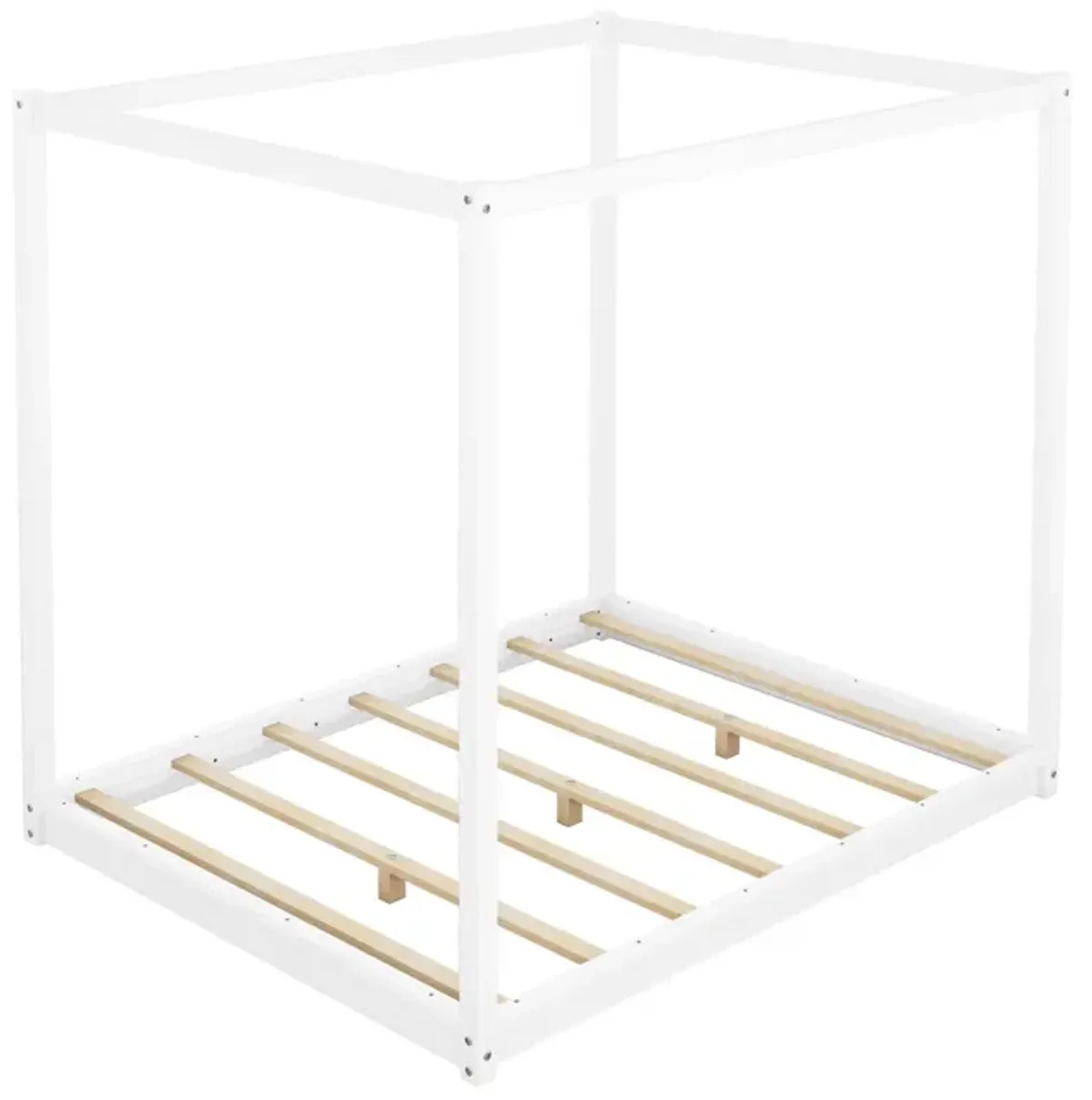 Queen Size Canopy Platform Bed with Support Legs