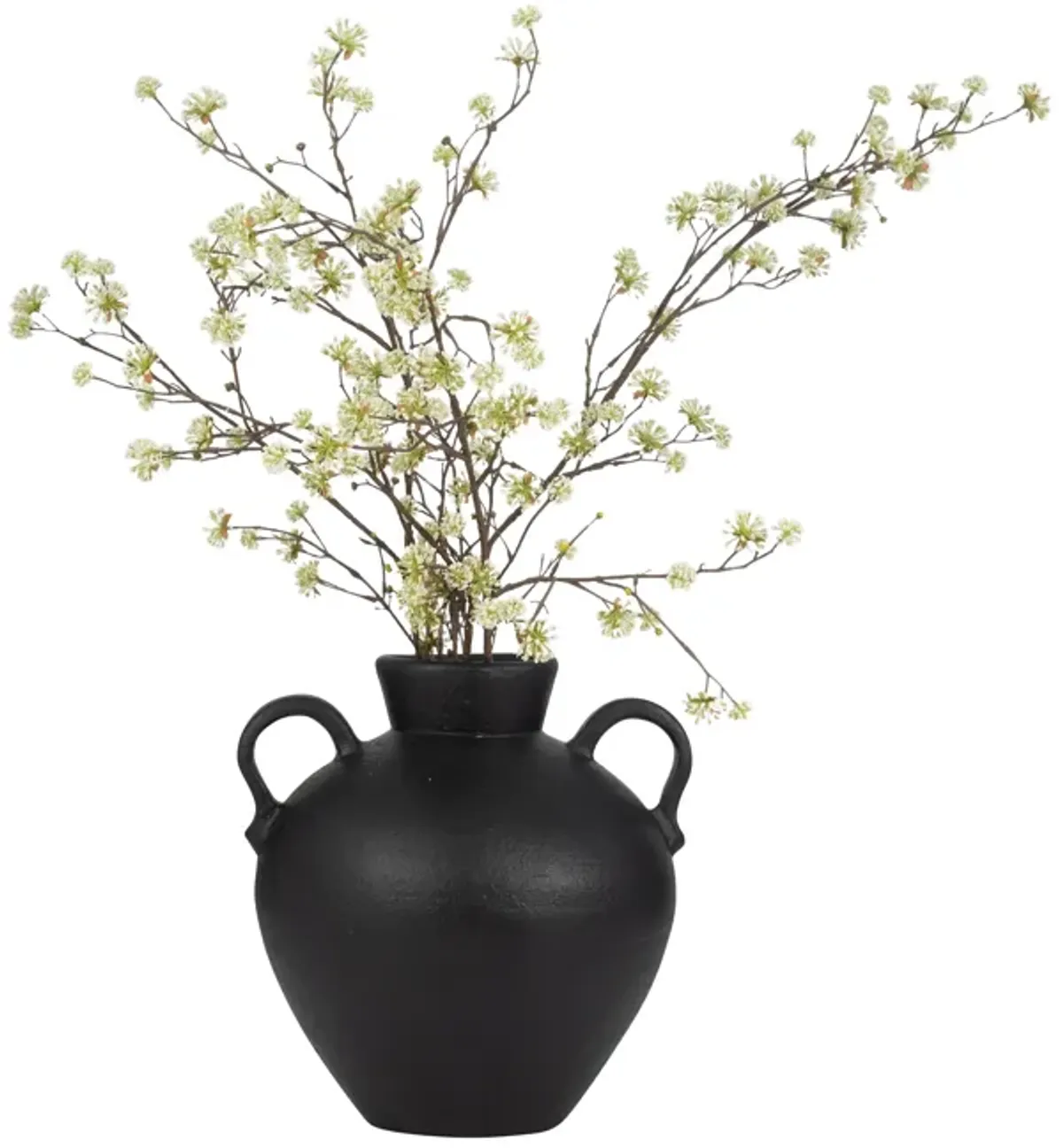 17" Organic Jug With 2 Handles, Black