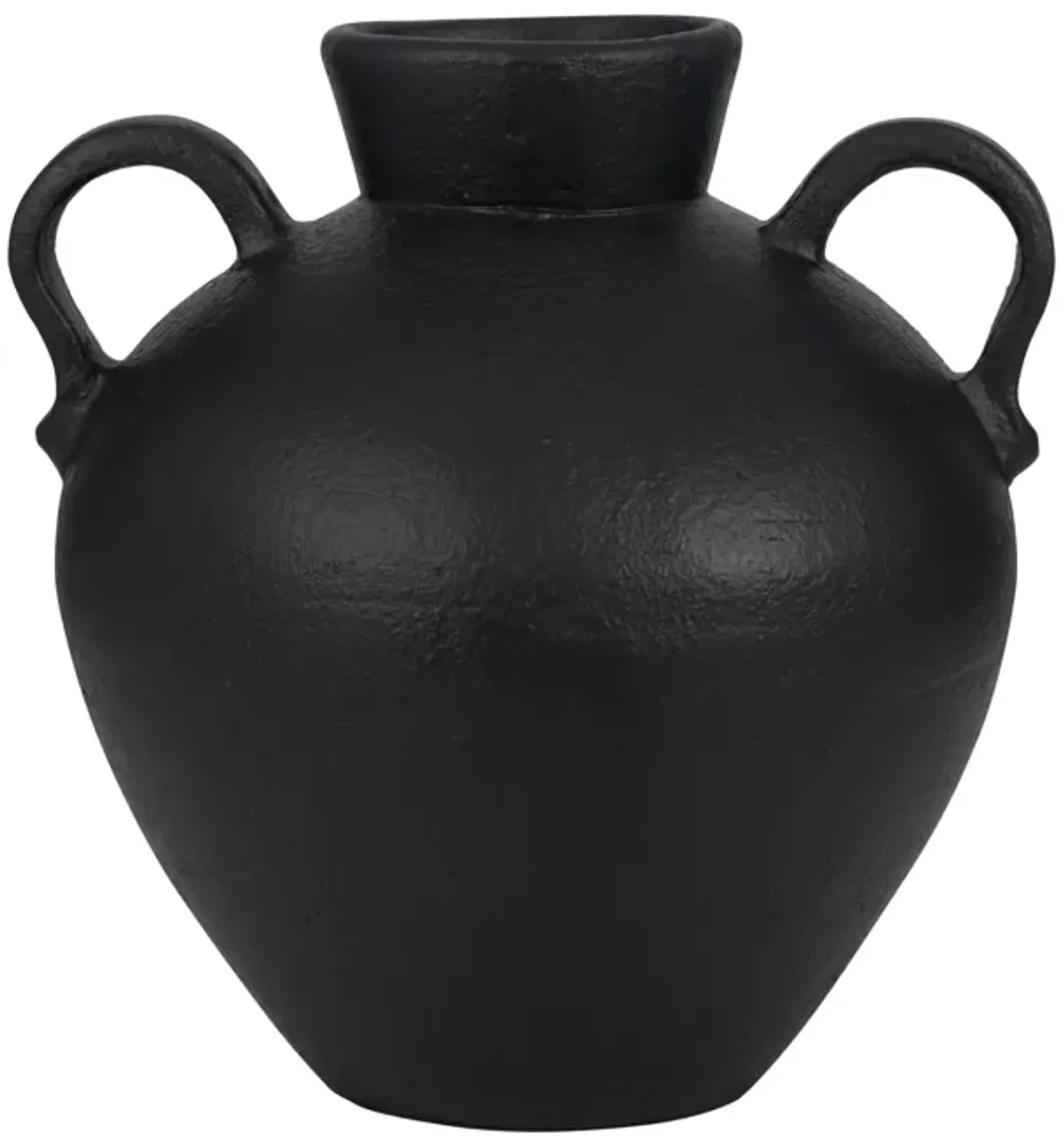 17" Organic Jug With 2 Handles, Black
