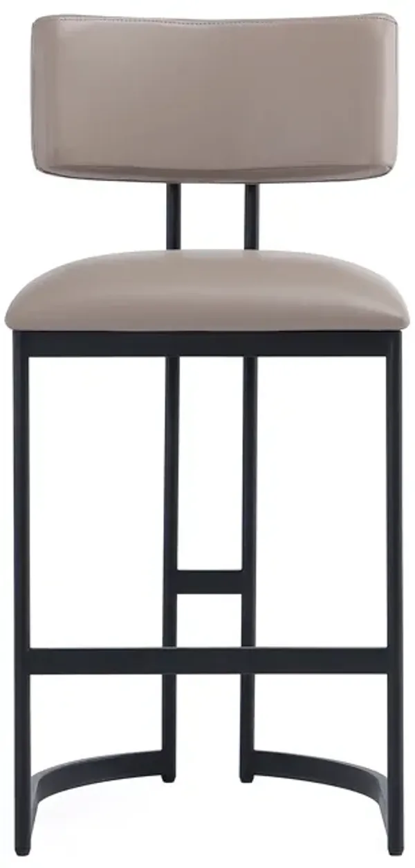 Juno Metal Vegan Leather Counter Stool in Taupe