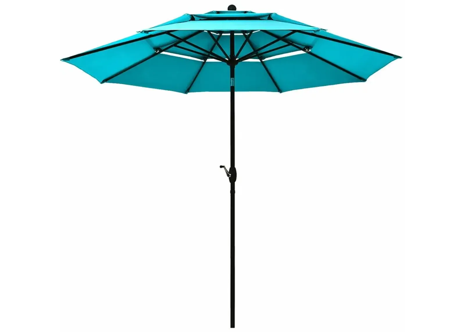 10ft 3 Tier Patio Umbrella Aluminum Sunshade Shelter Double Vented without Base