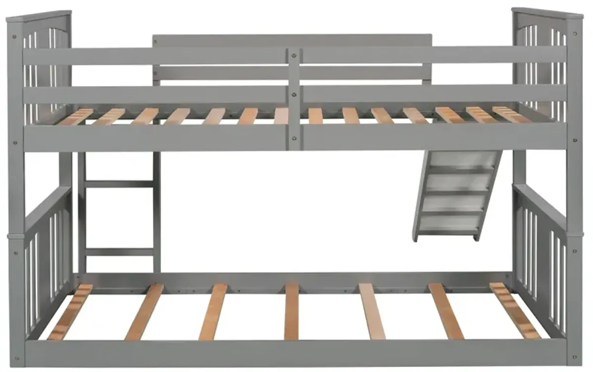 Twin Over Twin Bunk Bed With Slide And Ladder