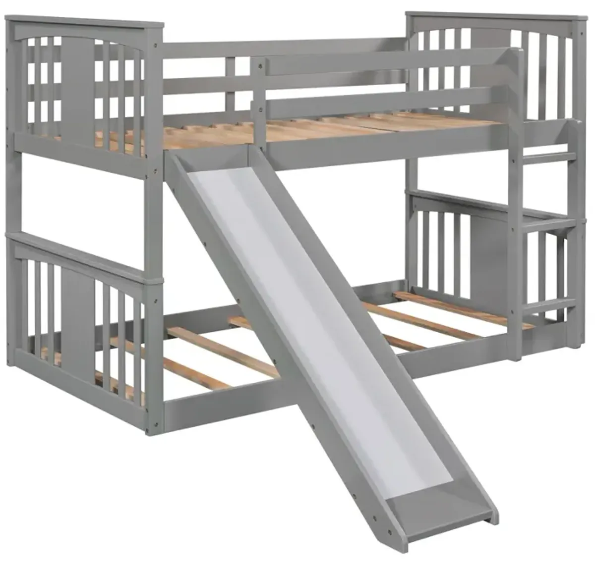 Twin Over Twin Bunk Bed With Slide And Ladder