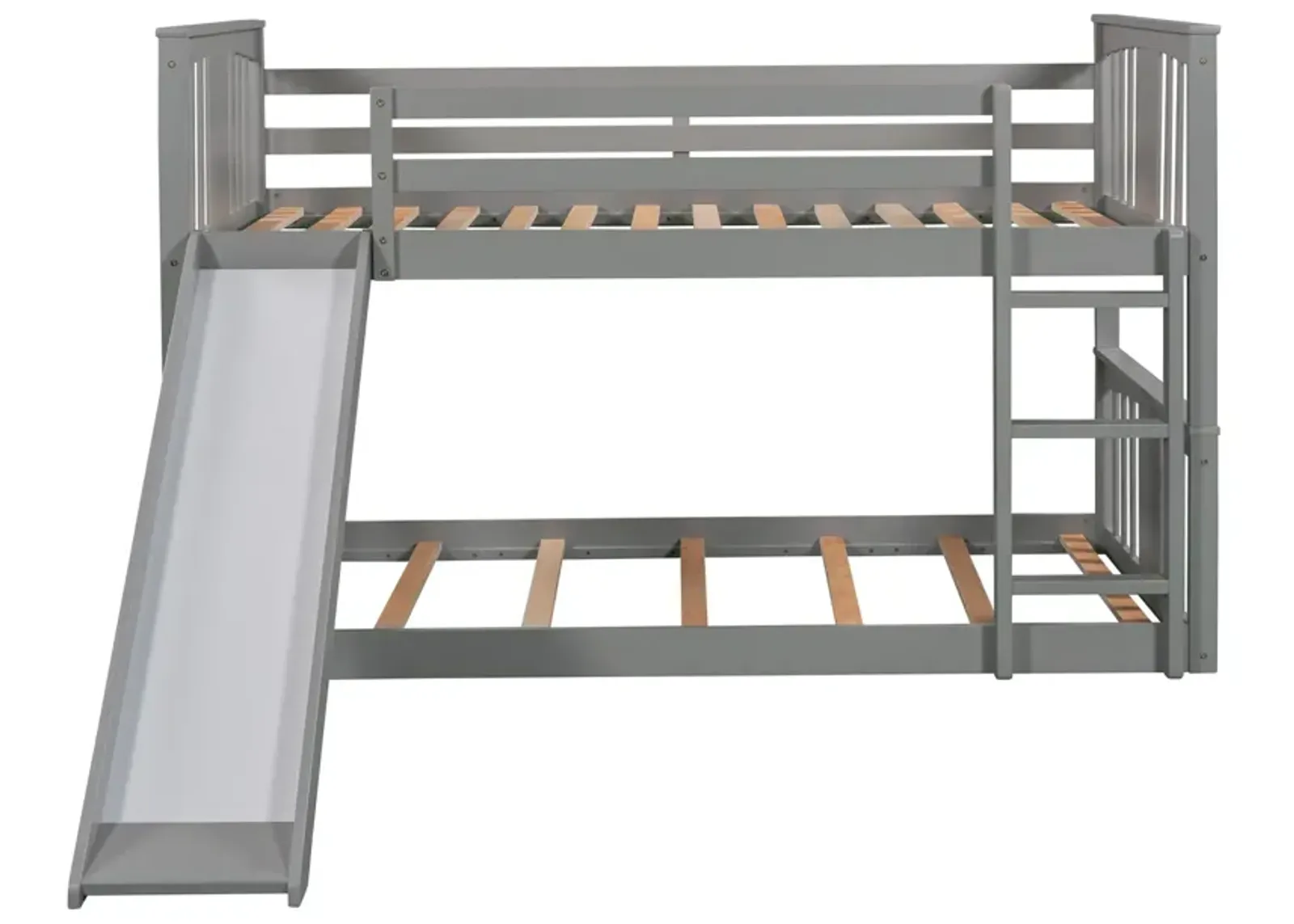 Twin Over Twin Bunk Bed With Slide And Ladder