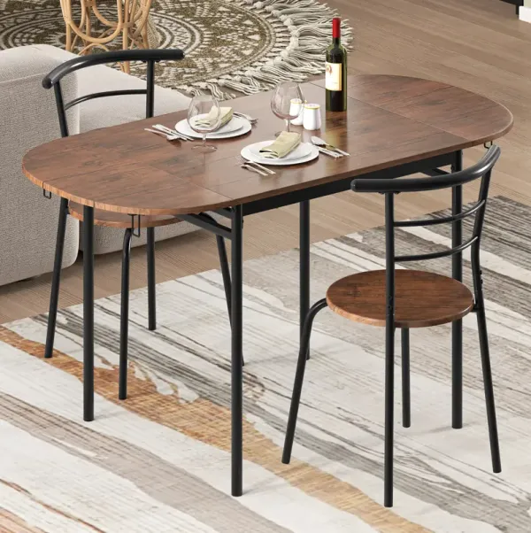 Modern 3-Piece Bistro Table Set – Table with 2 Matching Chairs for Small Spaces