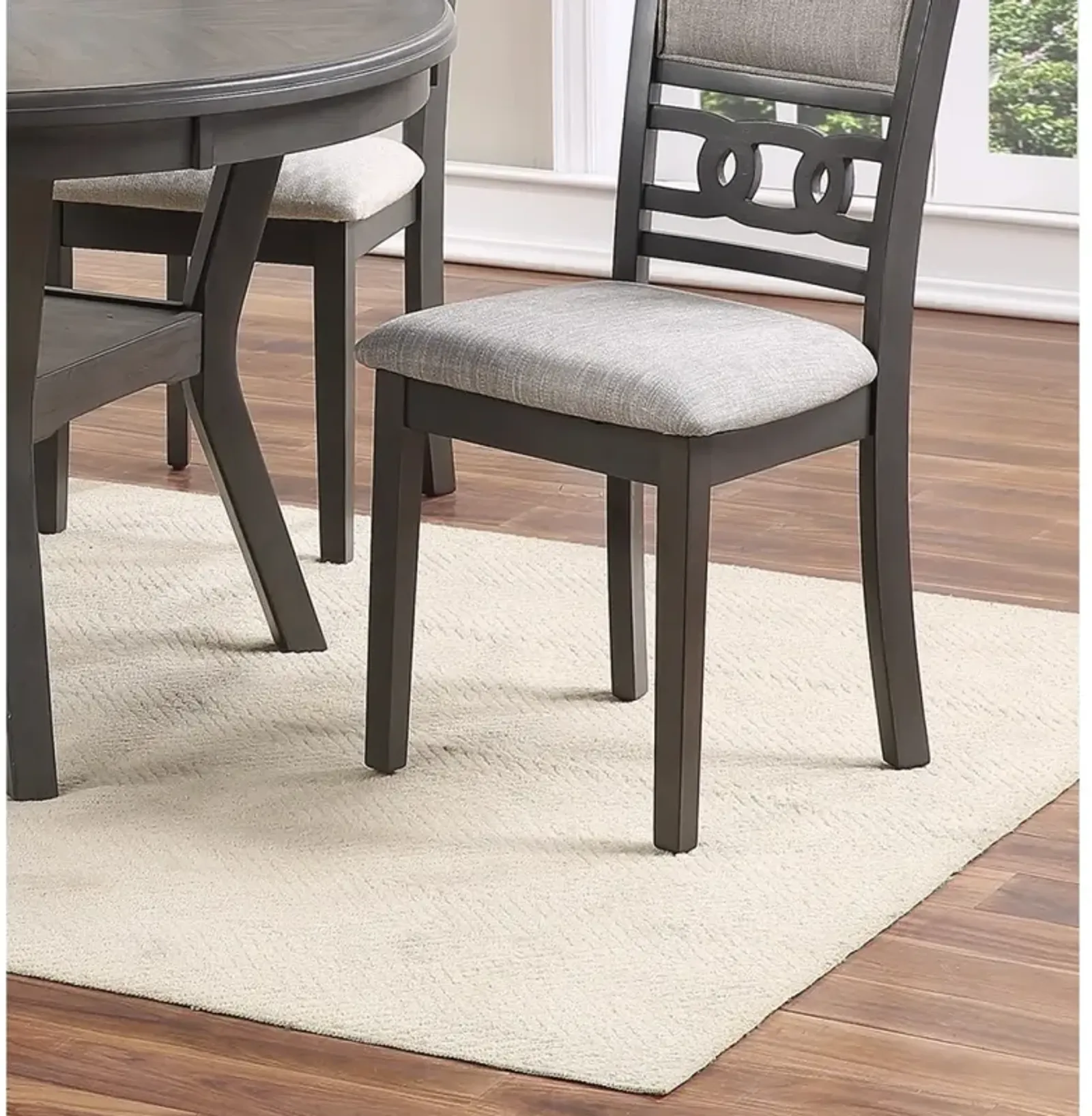 Grey Finish Dining Room Side Chairs Set