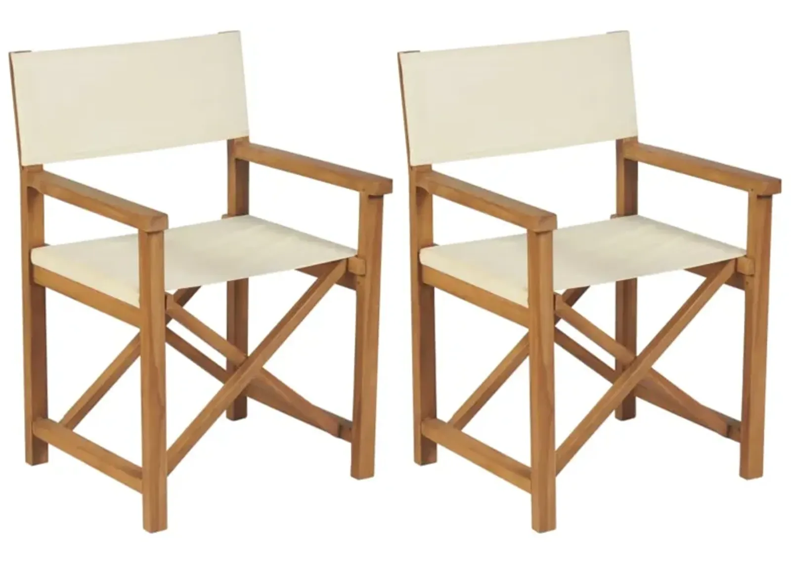 vidaXL Folding Director's Chairs 2 pcs Solid Teak Wood