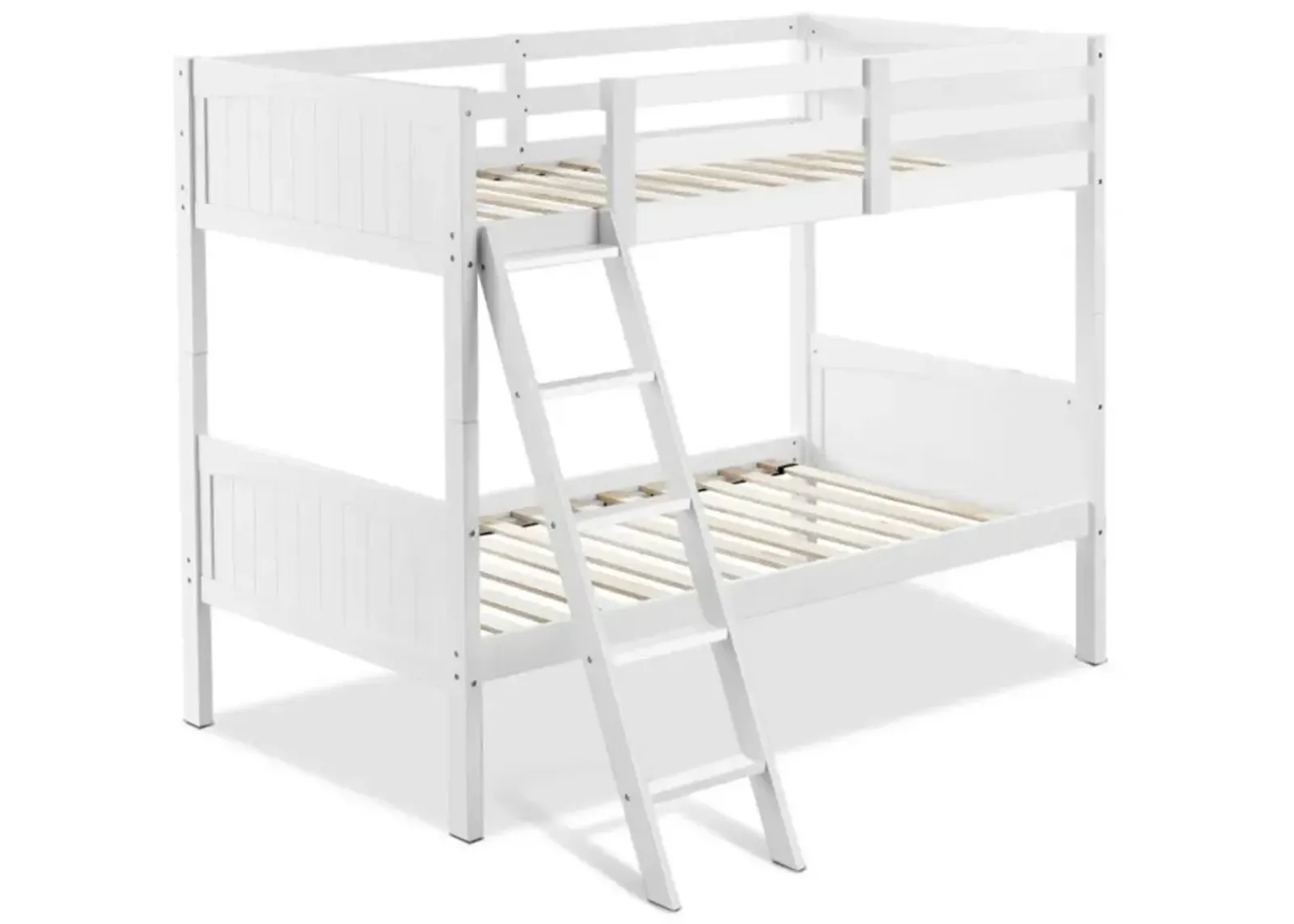 Hivvago Wooden Twin Over Twin Bunk Beds with Ladder and Safety Rail