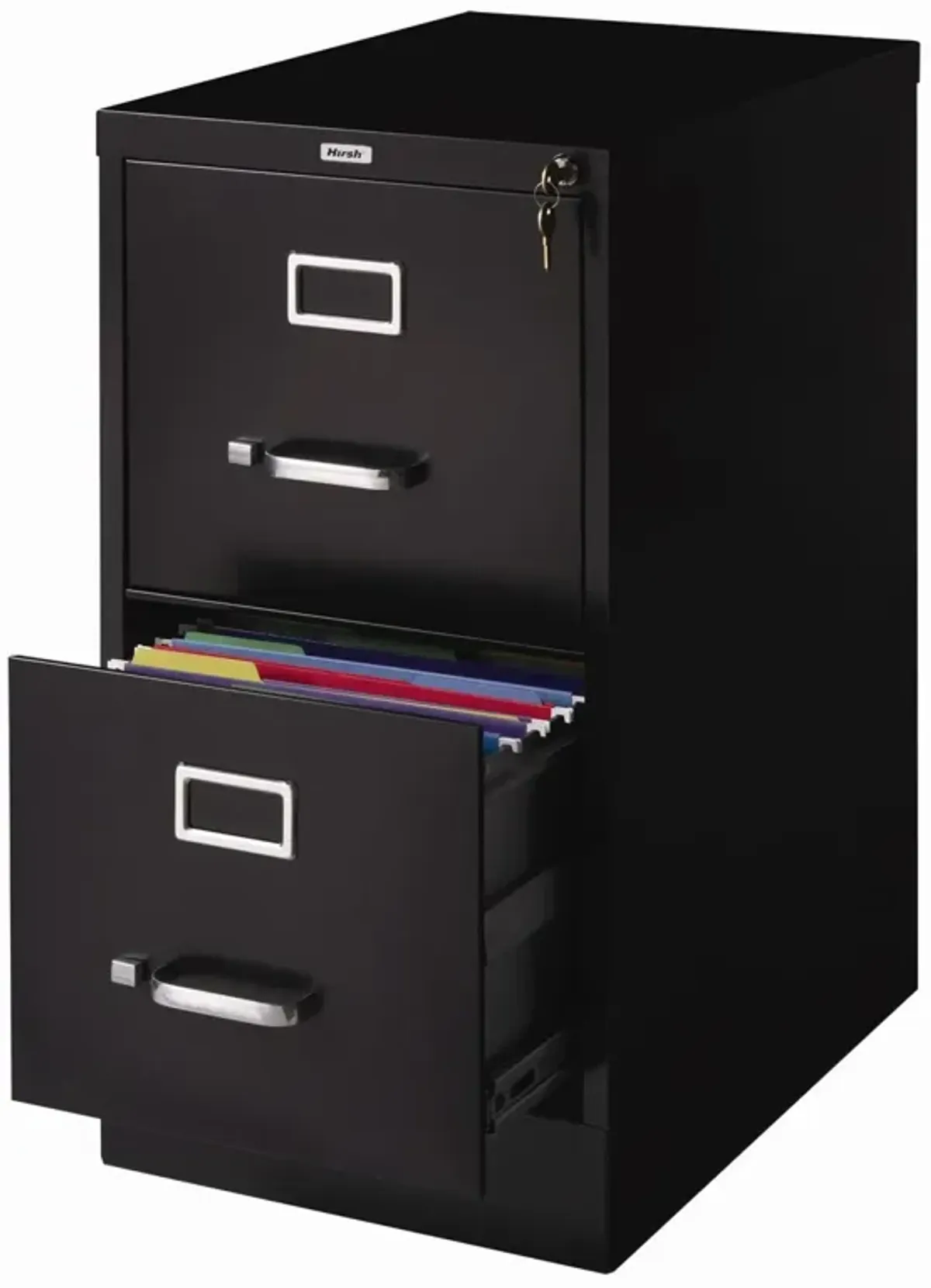 Hivvago 2 Drawer Vertical Filing File Cabinet with Lock in Black Metal