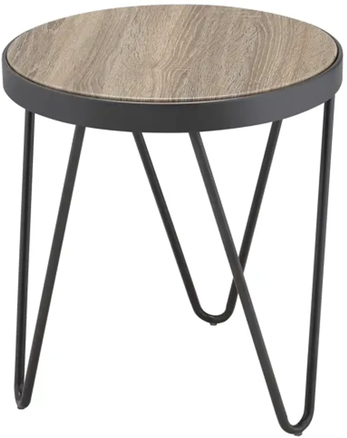 ACME Bage End Table, Weathered Gray Oak