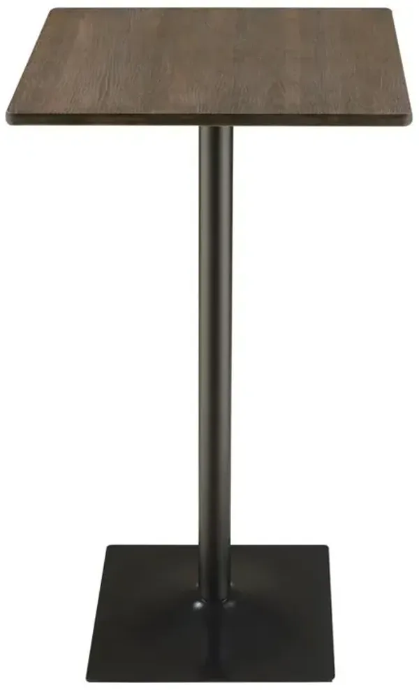 Cavalier Square Bar Table Dark Elm and Matte Black