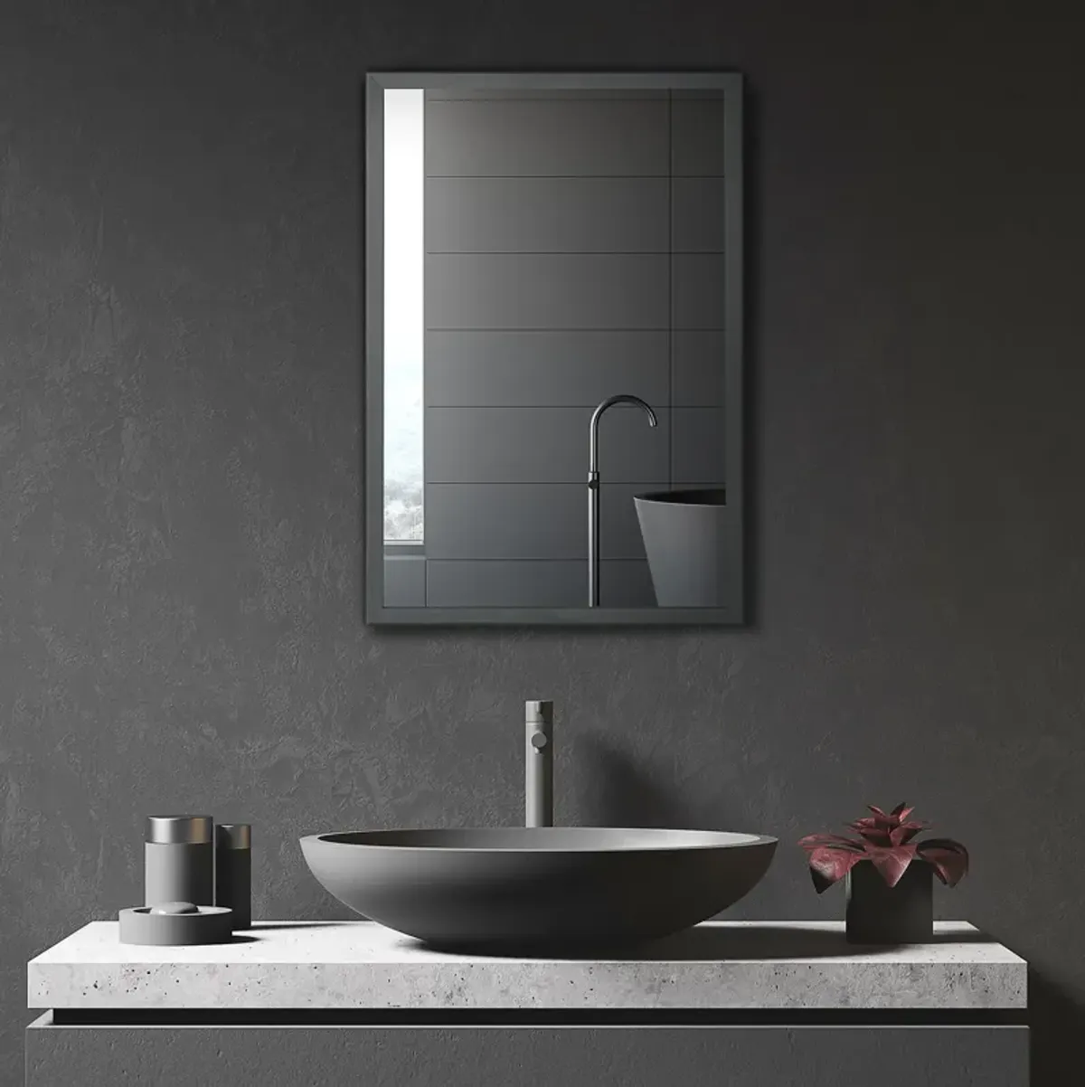 Black Bathroom Storage: Compact Wall-Mounted Medicine Cabinet with Mirror