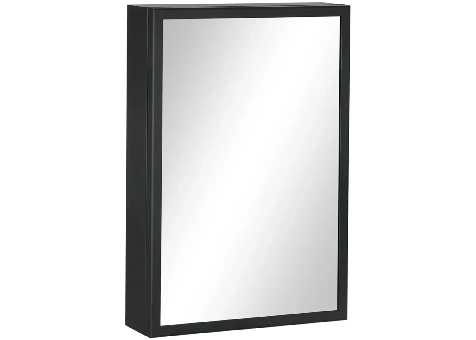 Black Bathroom Storage: Compact Wall-Mounted Medicine Cabinet with Mirror