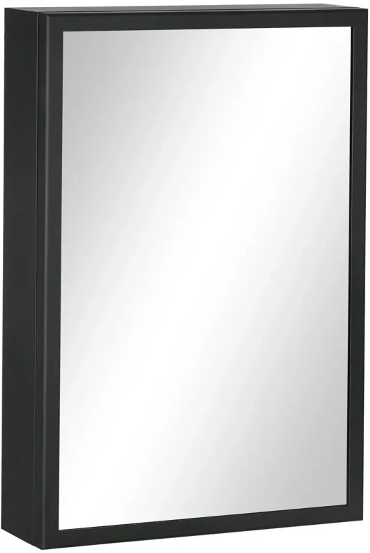 Black Bathroom Storage: Compact Wall-Mounted Medicine Cabinet with Mirror