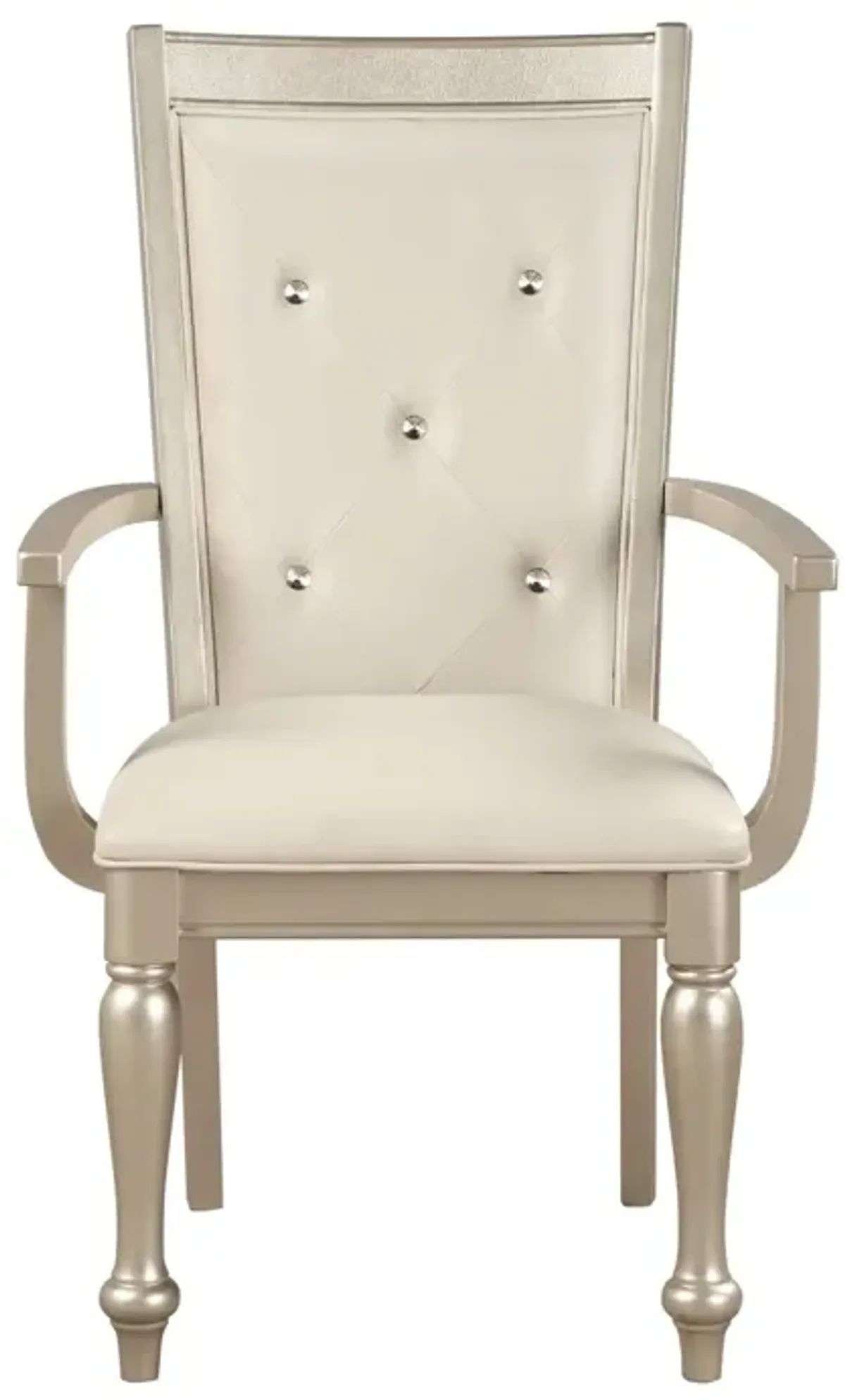 Crystal Button-Tufted Arm Chairs - 2 Piece Set