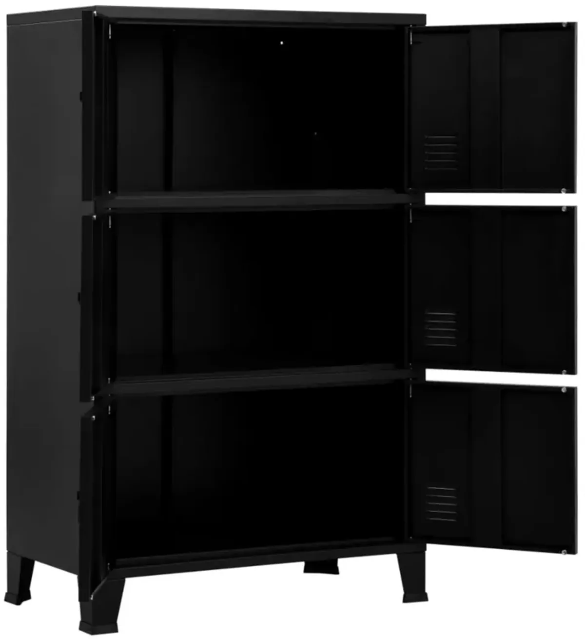 vidaXL Filing Cabinet with 6 Doors Industrial Black 29.5"x15.7"x47.2" Steel