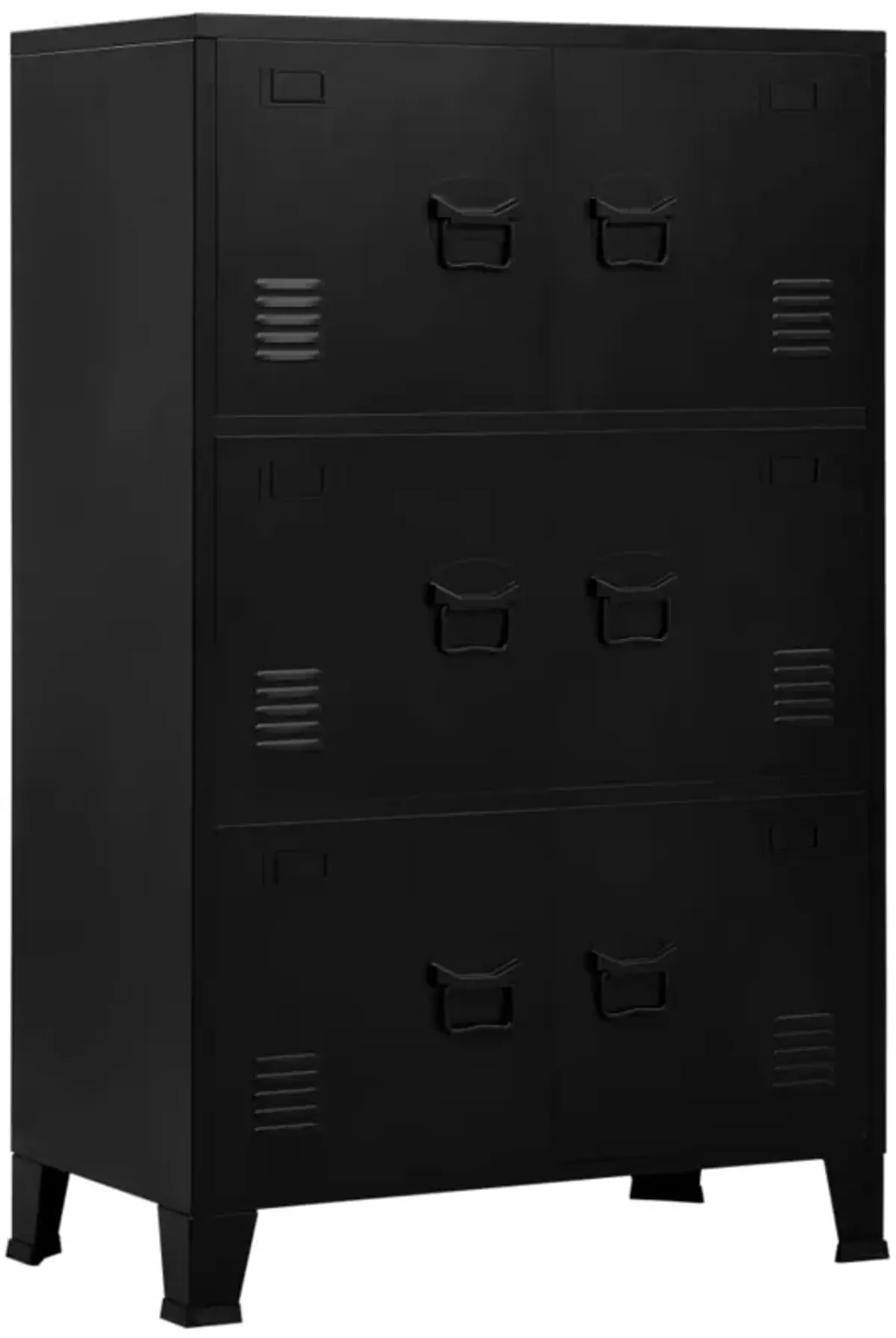 vidaXL Filing Cabinet with 6 Doors Industrial Black 29.5"x15.7"x47.2" Steel