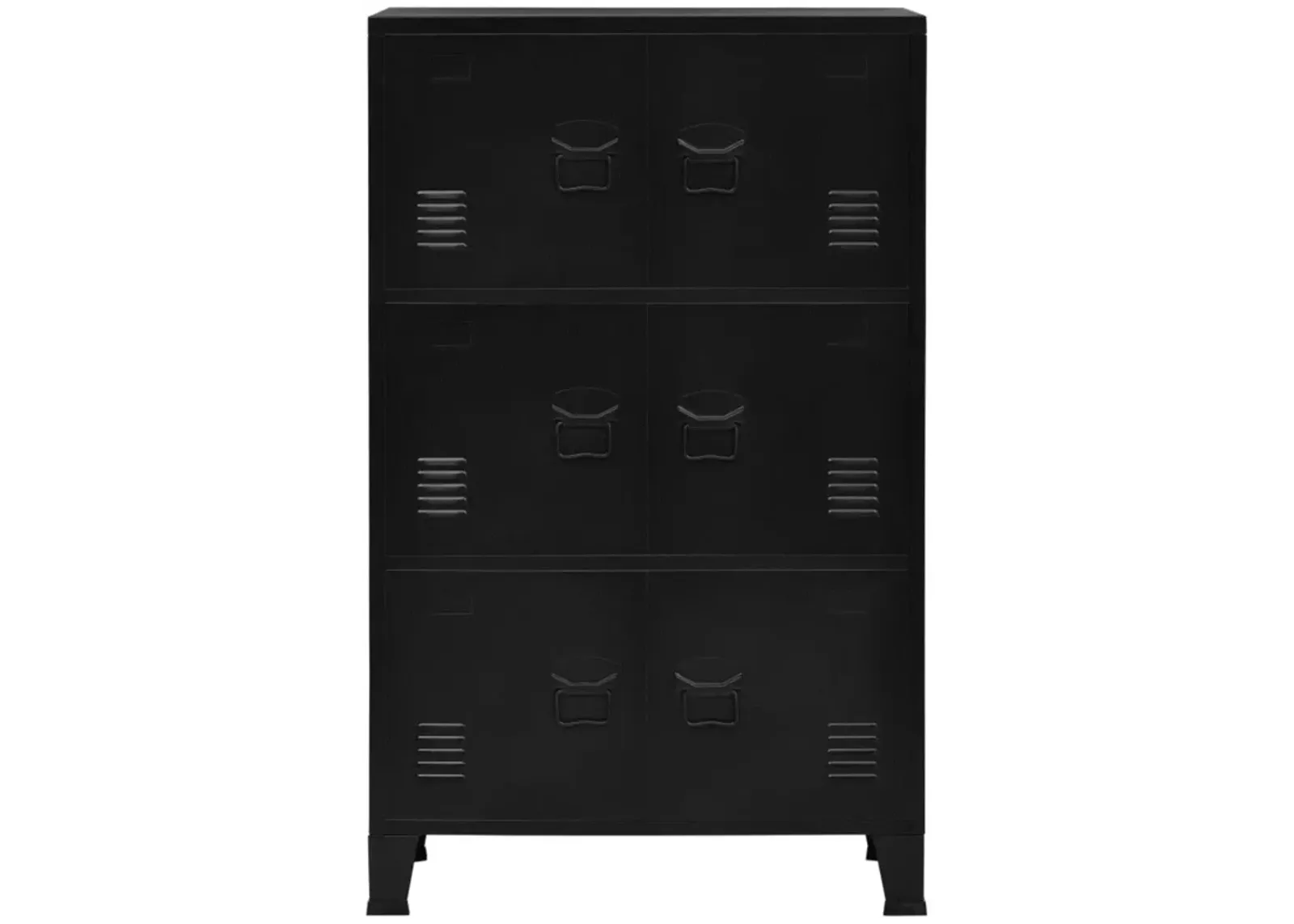 vidaXL Filing Cabinet with 6 Doors Industrial Black 29.5"x15.7"x47.2" Steel