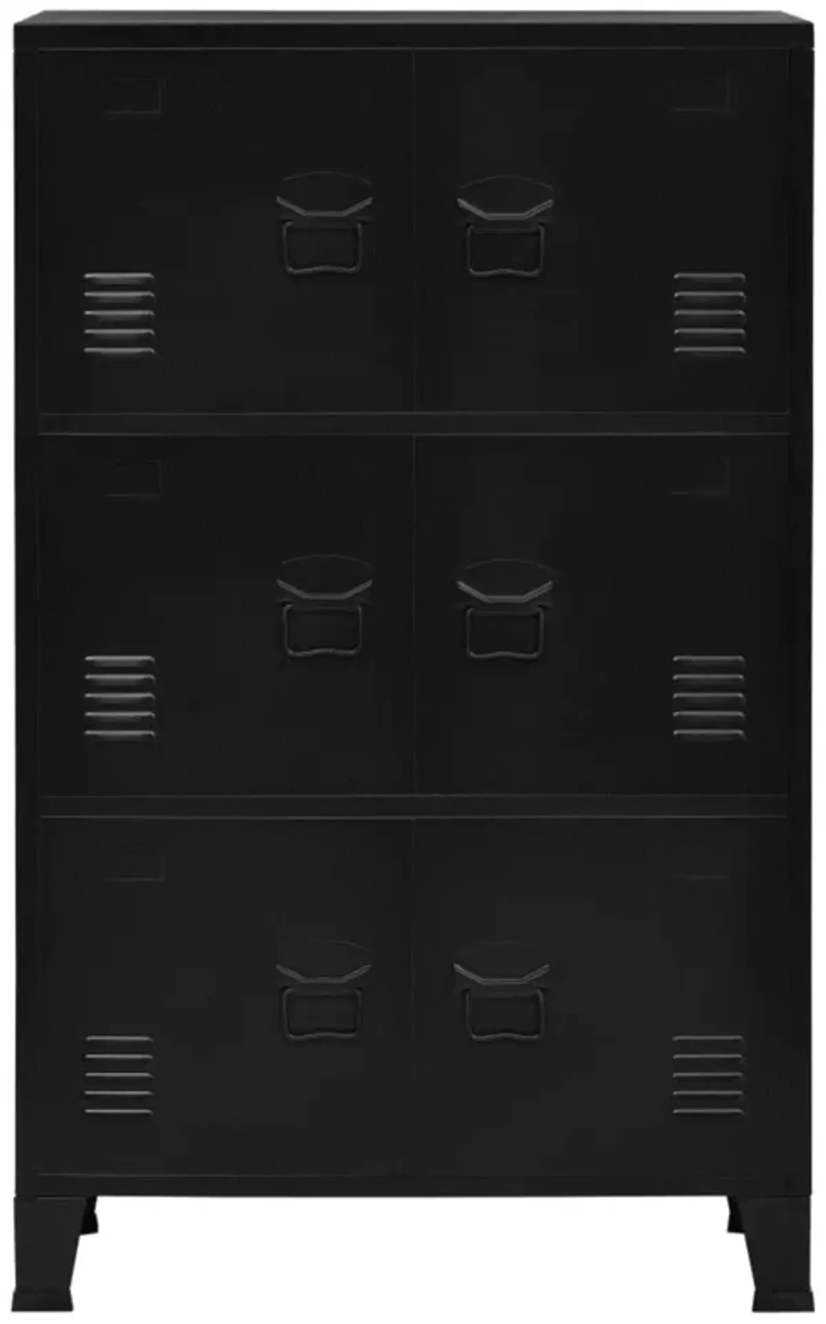 vidaXL Filing Cabinet with 6 Doors Industrial Black 29.5"x15.7"x47.2" Steel