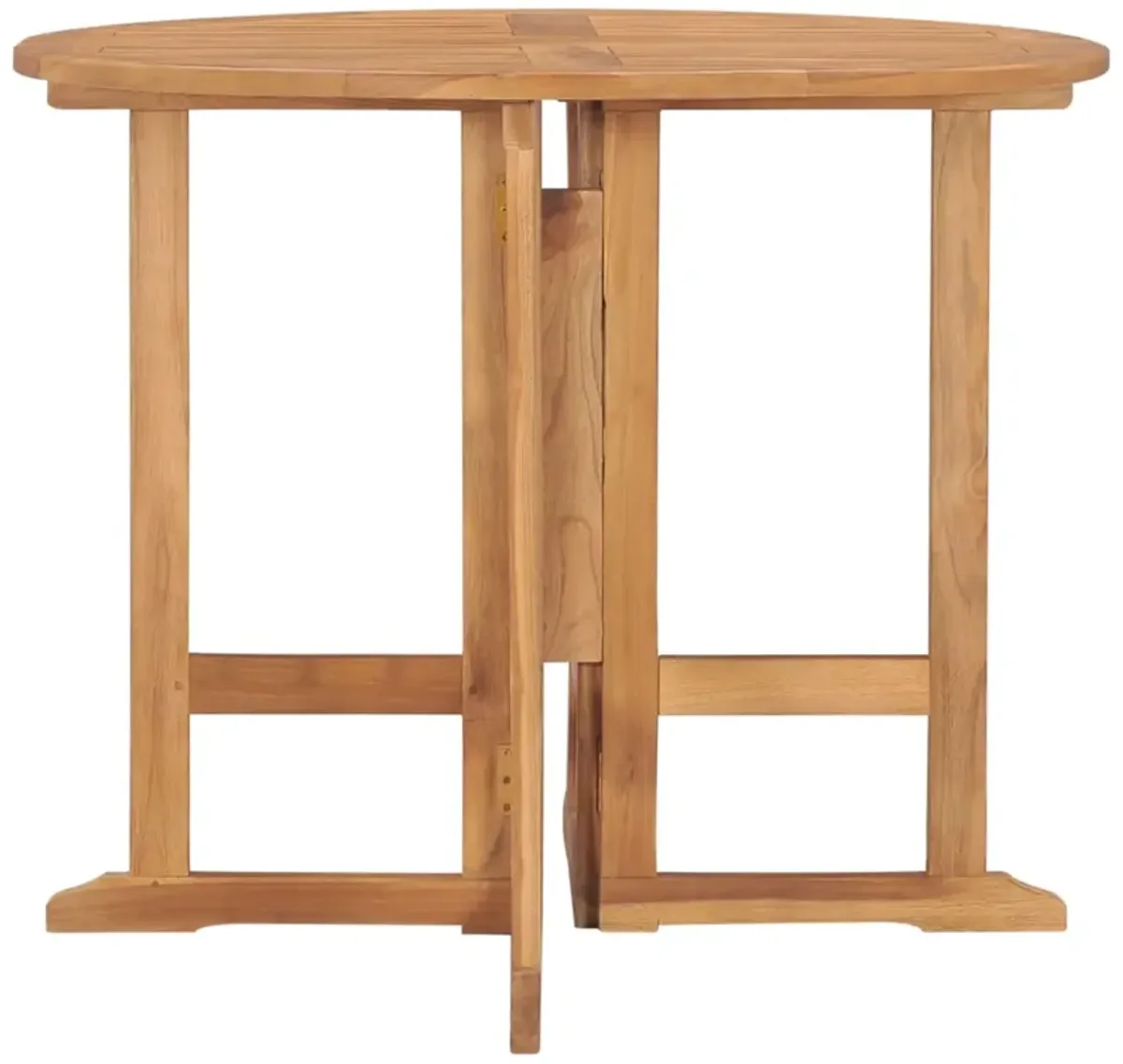 vidaXL Folding Garden Dining Table 35.4"x29.5" Solid Teak Wood