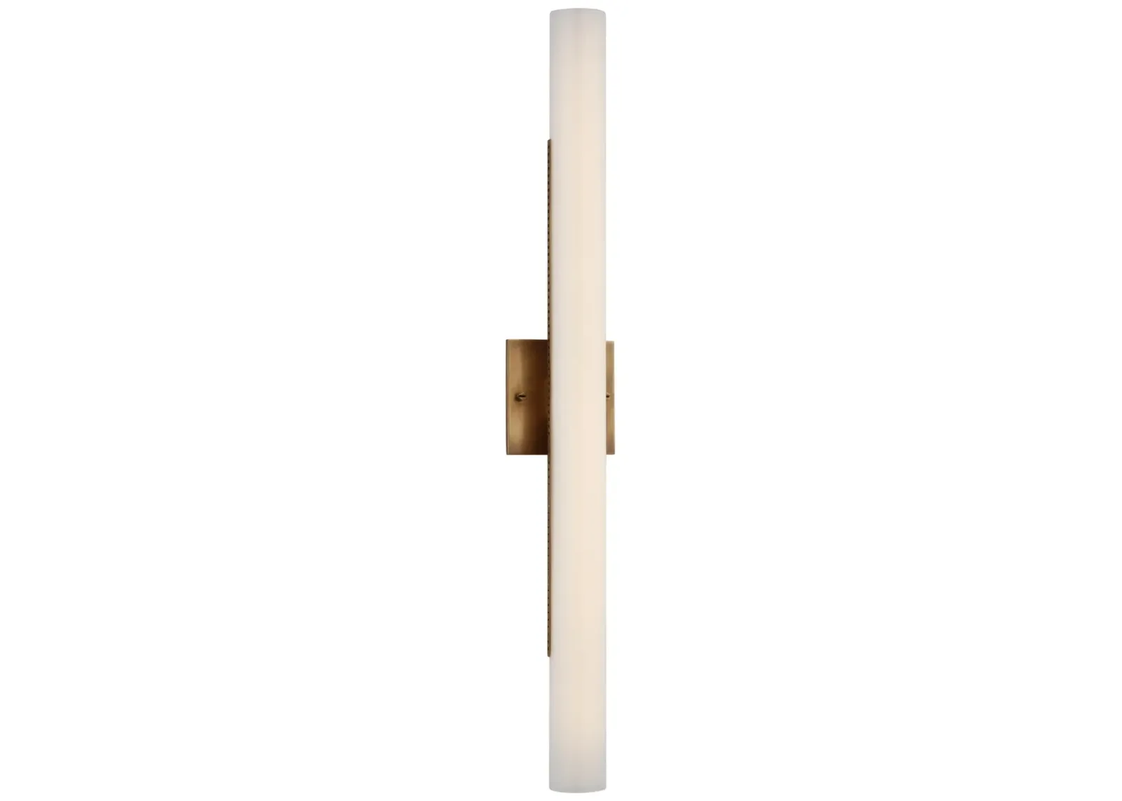 Precision 28" Bath Light in Antique-Burnished Brass with White Glass