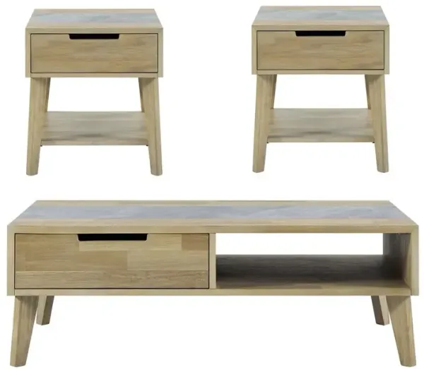 Calgary Sintered Stone Inlay Occasional 3-piece Set