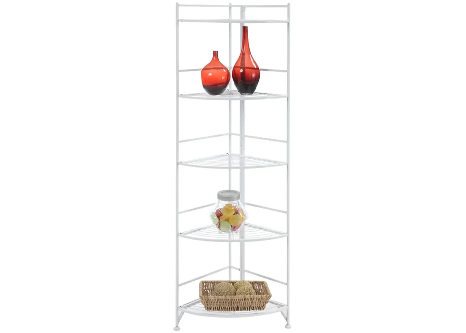 Xtra Storage 5 Tier Folding Metal Corner Shelf