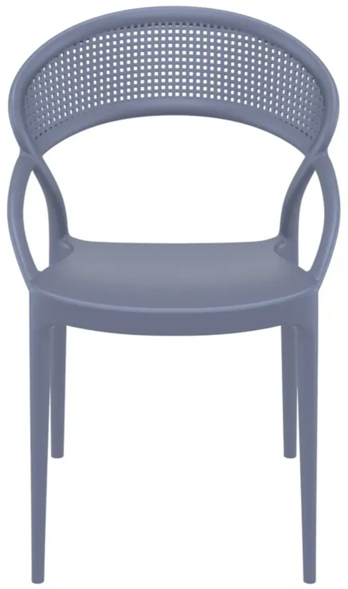 32.25" White Mesh Outdoor Patio Round Dining Chair