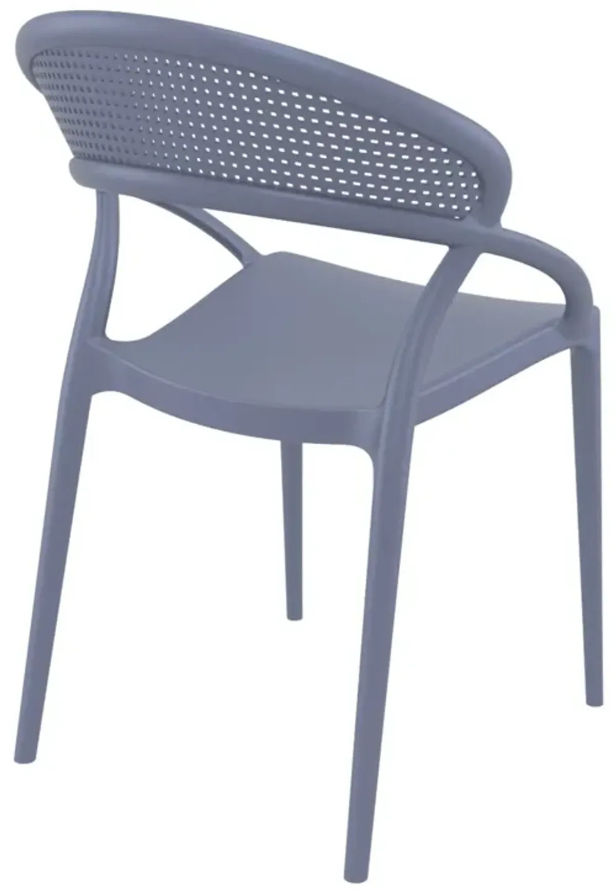 32.25" White Mesh Outdoor Patio Round Dining Chair