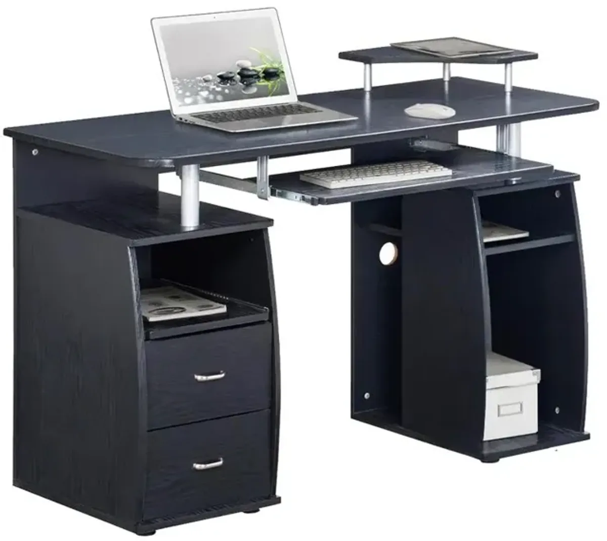 Complete Computer Workstation Desk With Storage. Color: Espresso