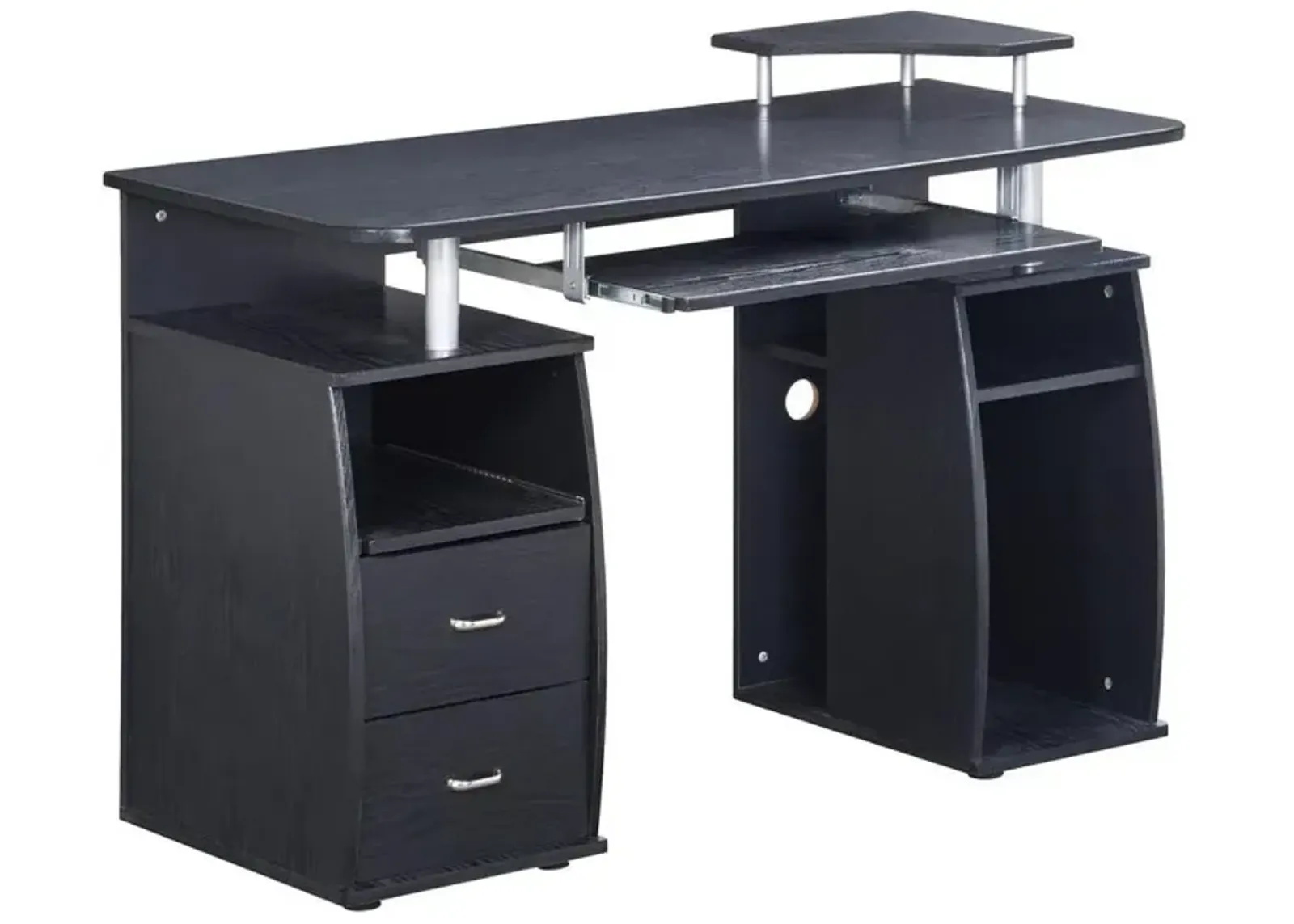 Complete Computer Workstation Desk With Storage. Color: Espresso